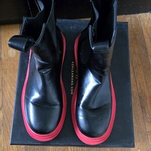 Black Ankle Boots with Red Soles